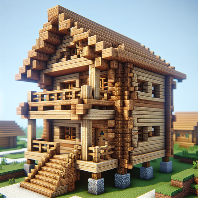 Inspirasi Desain Rumah Minecraft Simple dari Kayu yang Mudah Dibangun